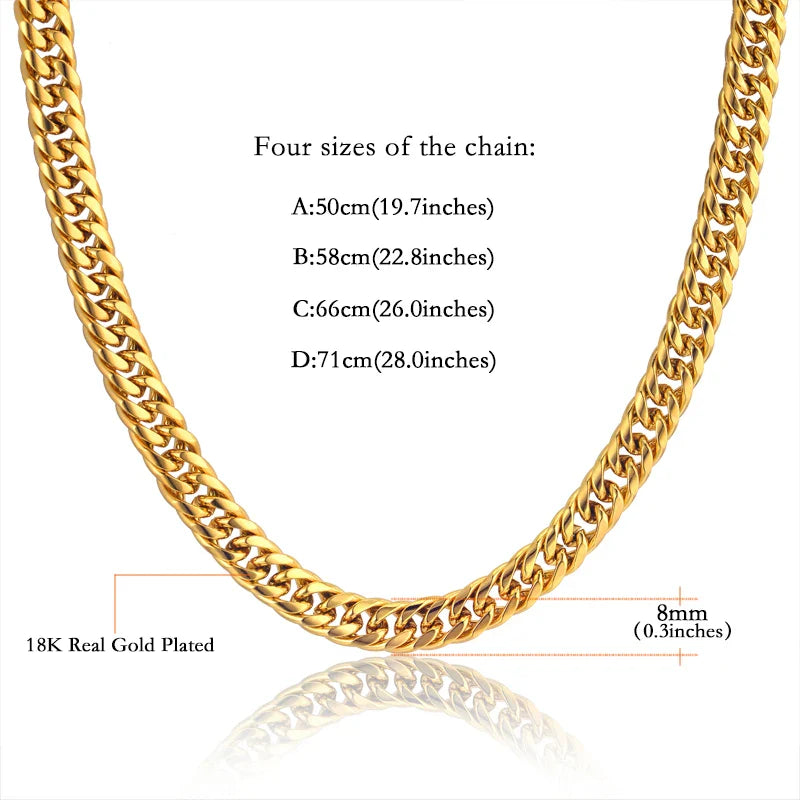 Set di gioielli da uomo Color oro acciaio inossidabile Miami Curb Cuban Link Chain bracciale collana Set Punk Hip Hop gioielli regalo maschile