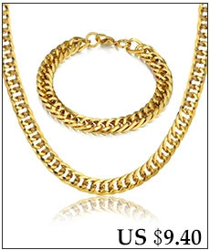 Set di gioielli da uomo Color oro acciaio inossidabile Miami Curb Cuban Link Chain bracciale collana Set Punk Hip Hop gioielli regalo maschile