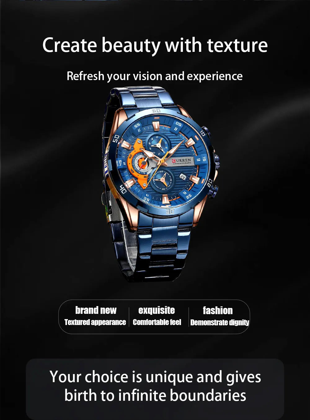 CURREN orologio da uomo orologi da uomo al quarzo sportivi di lusso delle migliori marche orologio da polso cronografo impermeabile in acciaio pieno da uomo Relogio Masculino