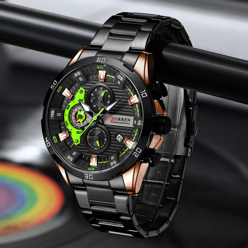 CURREN orologio da uomo orologi da uomo al quarzo sportivi di lusso delle migliori marche orologio da polso cronografo impermeabile in acciaio pieno da uomo Relogio Masculino