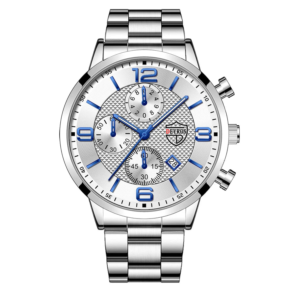 Orologi da uomo alla moda Orologio da polso al quarzo di lusso Calendario da uomo Business Casual Orologio in pelle Orologio luminoso