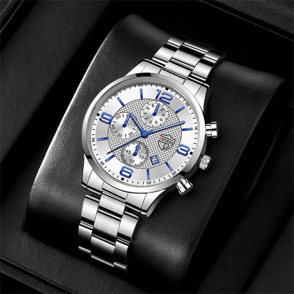 Orologi da uomo alla moda Orologio da polso al quarzo di lusso Calendario da uomo Business Casual Orologio in pelle Orologio luminoso