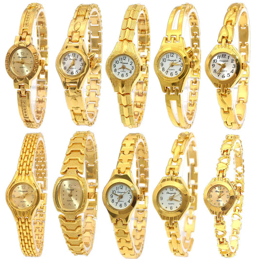 Orologio da polso da donna carino Mujer Relojes dorati Orologio al quarzo con quadrante piccolo Orologio da polso popolare Ora orologi eleganti da donna femminili