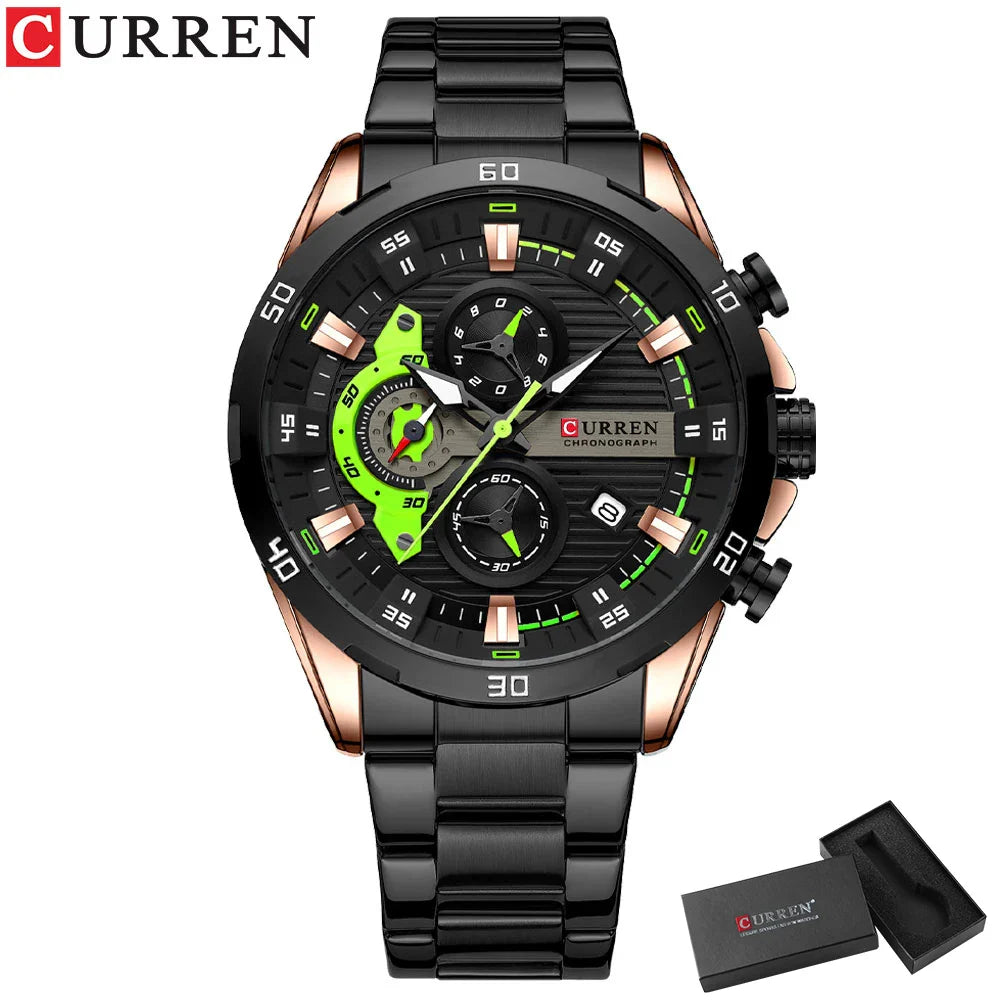 CURREN orologio da uomo orologi da uomo al quarzo sportivi di lusso delle migliori marche orologio da polso cronografo impermeabile in acciaio pieno da uomo Relogio Masculino