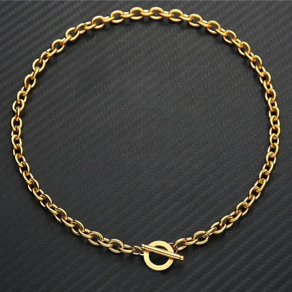 Set di gioielli con ginocchiera in acciaio inossidabile di nuovo stile per uomo e donna, set di bracciali e collane con catena a maglie