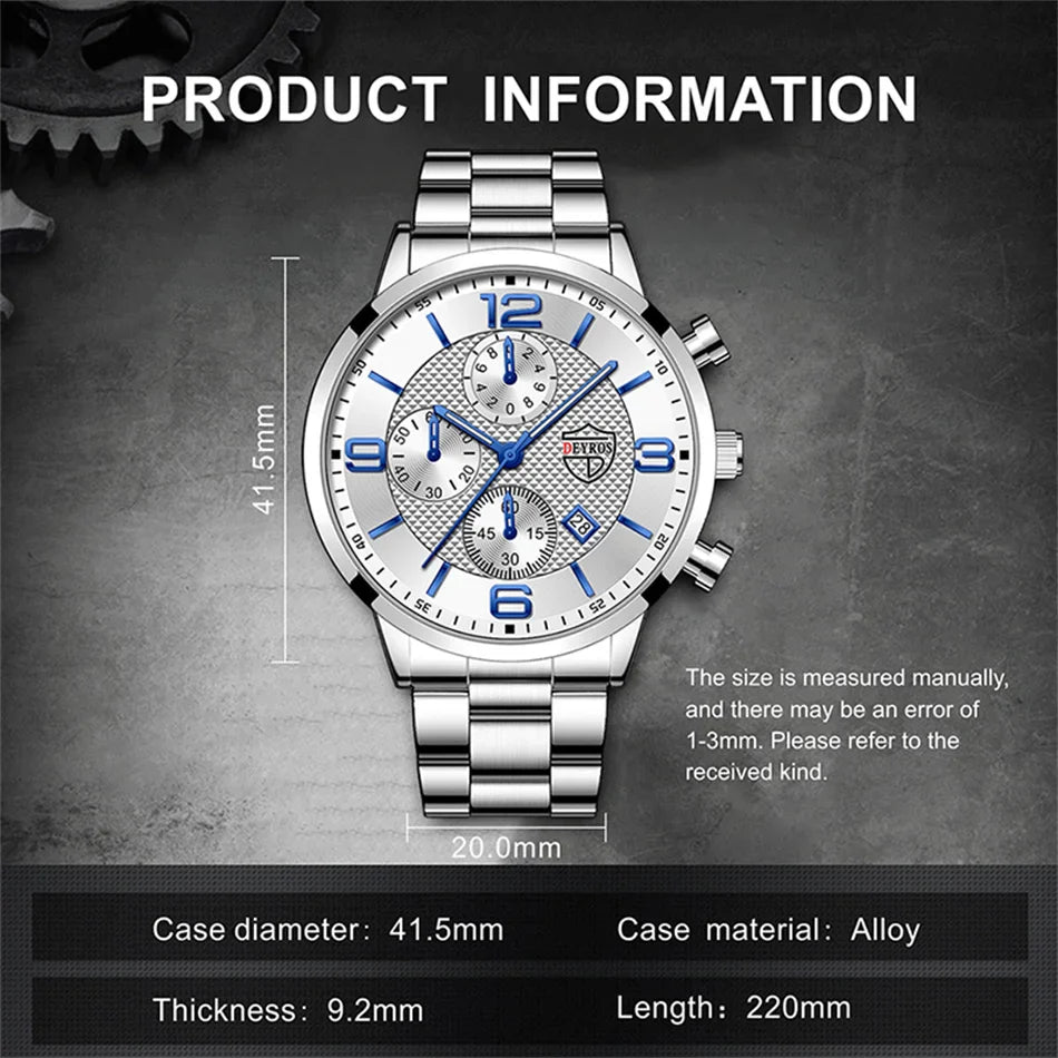 Orologi da uomo alla moda Orologio da polso al quarzo di lusso Calendario da uomo Business Casual Orologio in pelle Orologio luminoso