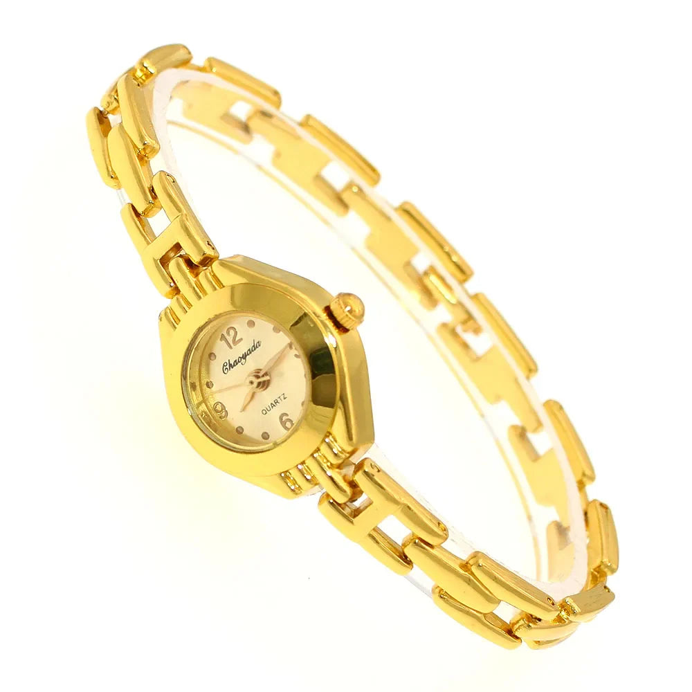 Orologio da polso da donna carino Mujer Relojes dorati Orologio al quarzo con quadrante piccolo Orologio da polso popolare Ora orologi eleganti da donna femminili