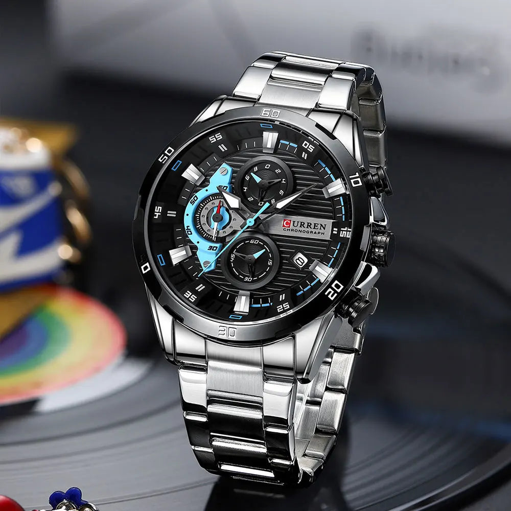 CURREN orologio da uomo orologi da uomo al quarzo sportivi di lusso delle migliori marche orologio da polso cronografo impermeabile in acciaio pieno da uomo Relogio Masculino