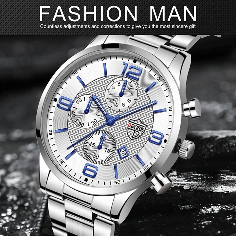 Orologi da uomo alla moda Orologio da polso al quarzo di lusso Calendario da uomo Business Casual Orologio in pelle Orologio luminoso
