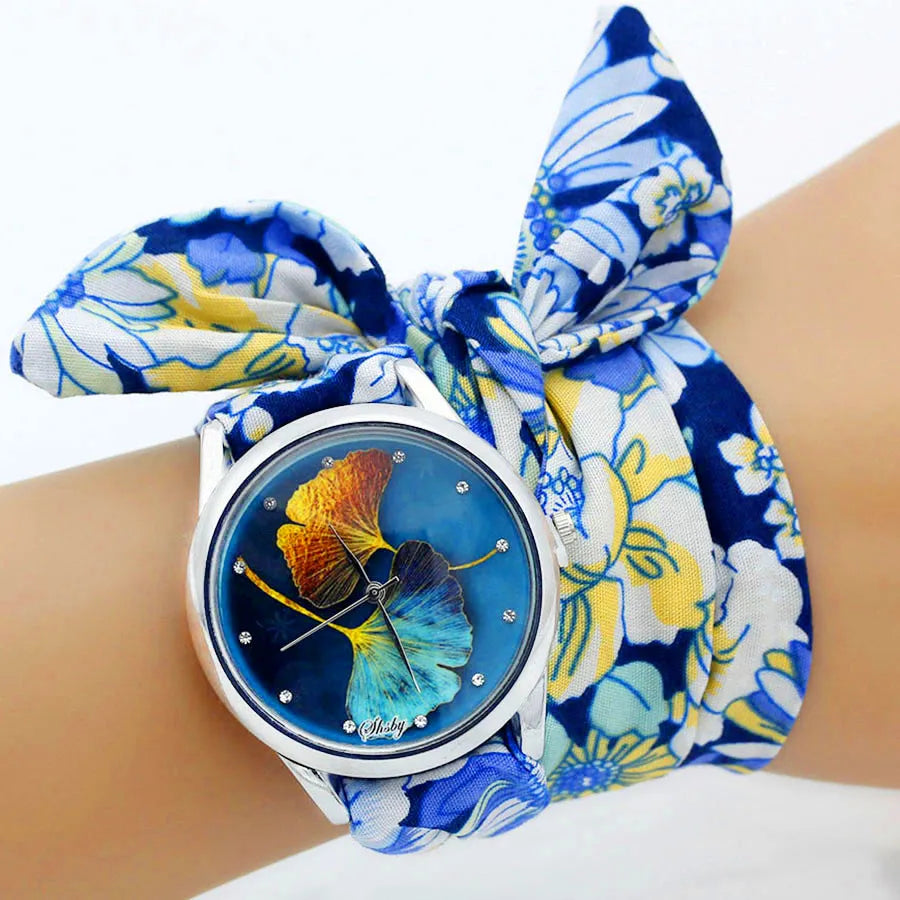 Shsby Nuovo orologio da polso in stoffa da donna Orologio da donna alla moda Orologio al quarzo argento di alta qualità Orologio da ragazza dolce Orologio in tessuto