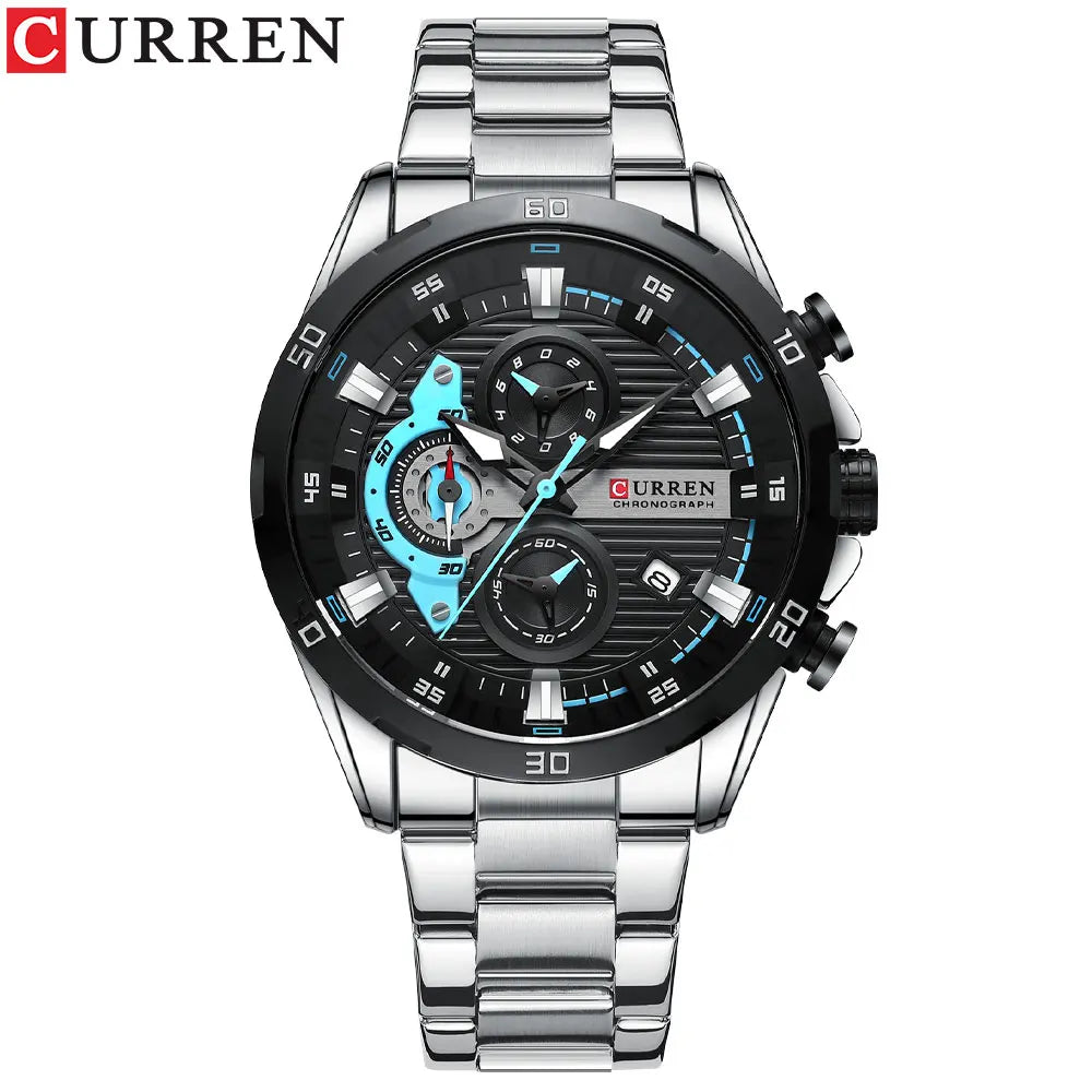 CURREN orologio da uomo orologi da uomo al quarzo sportivi di lusso delle migliori marche orologio da polso cronografo impermeabile in acciaio pieno da uomo Relogio Masculino