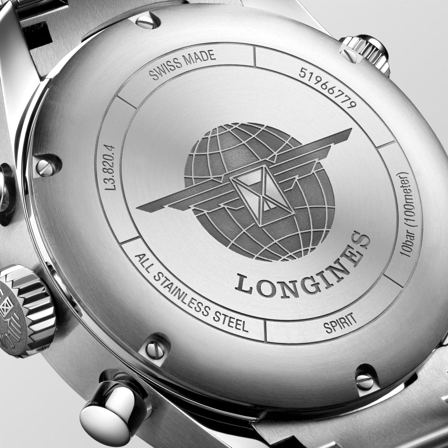 Longines Spirit Chronograph – Orologio automatico Swiss Made, quadrante nero, cassa 42mm – L3.820.4.53.6
