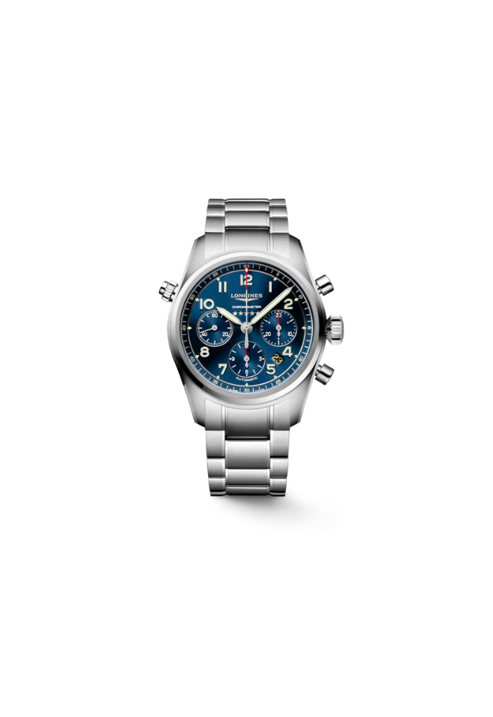 Longines Spirit Chronograph – Orologio automatico Swiss Made, quadrante blu, cassa 42mm – L3.820.4.93.6