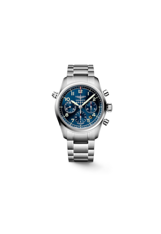 Longines Spirit Chronograph – Orologio automatico Swiss Made, quadrante blu, cassa 42mm – L3.820.4.93.6