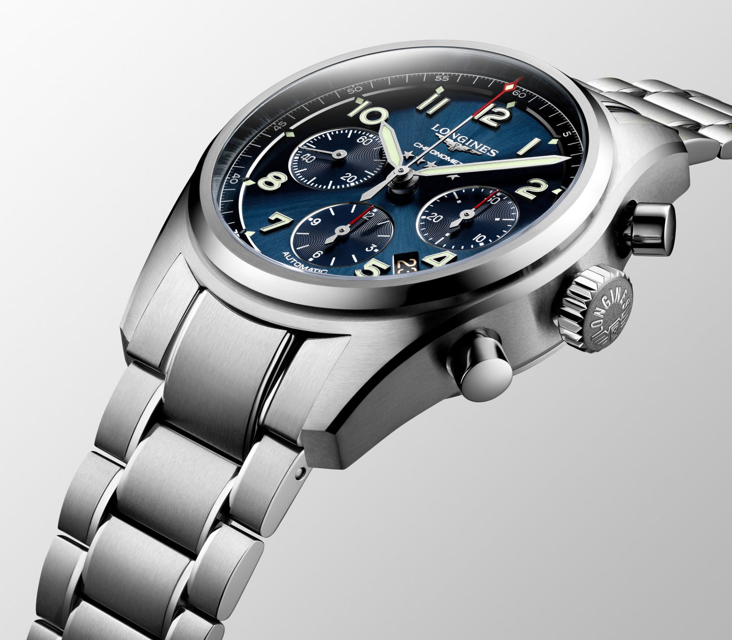 Longines Spirit Chronograph – Orologio automatico Swiss Made, quadrante blu, cassa 42mm – L3.820.4.93.6