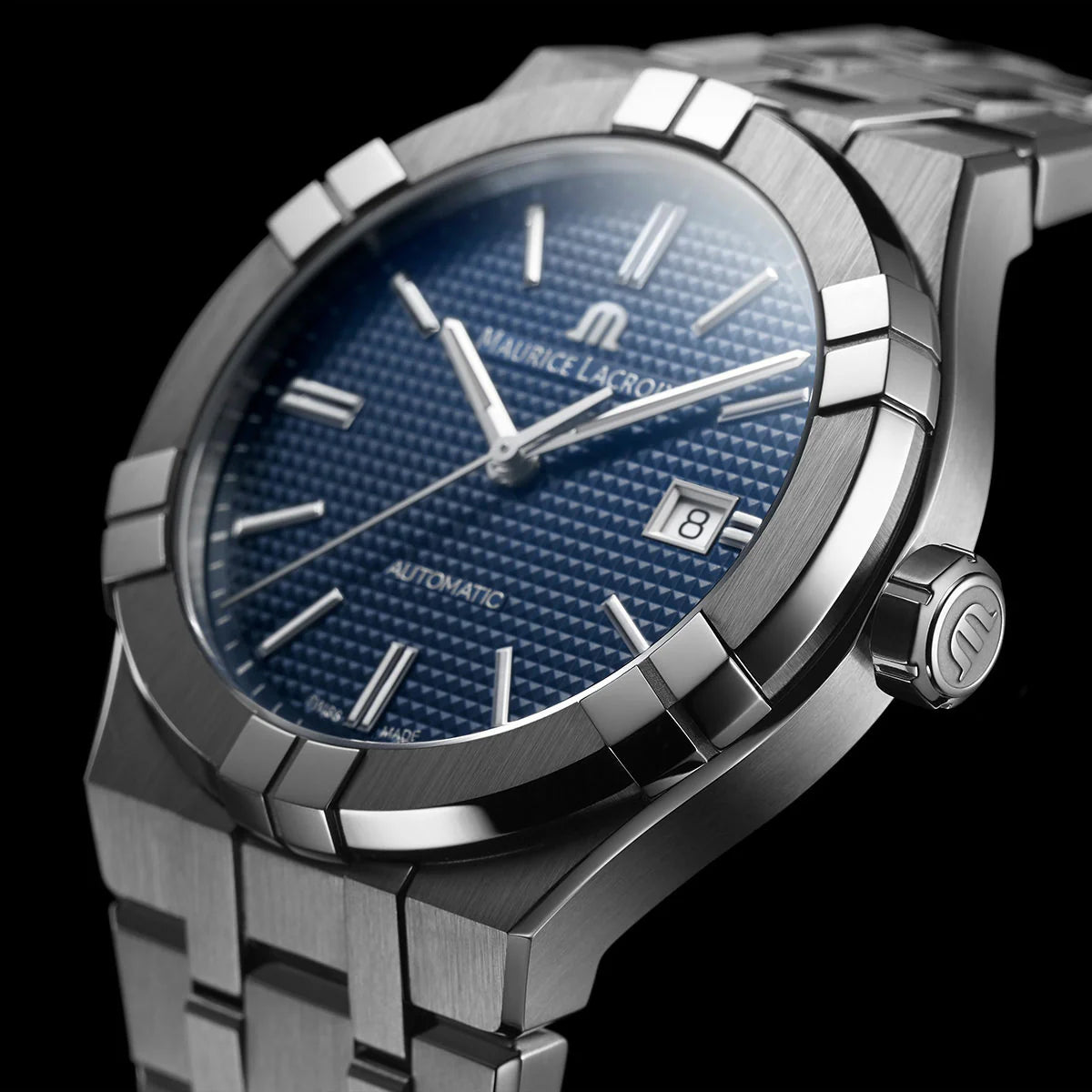 Maurice Lacroix AIKON Automatic Date 42mm Automatico Swiss Made Blu – AI6008-SS002-430-1