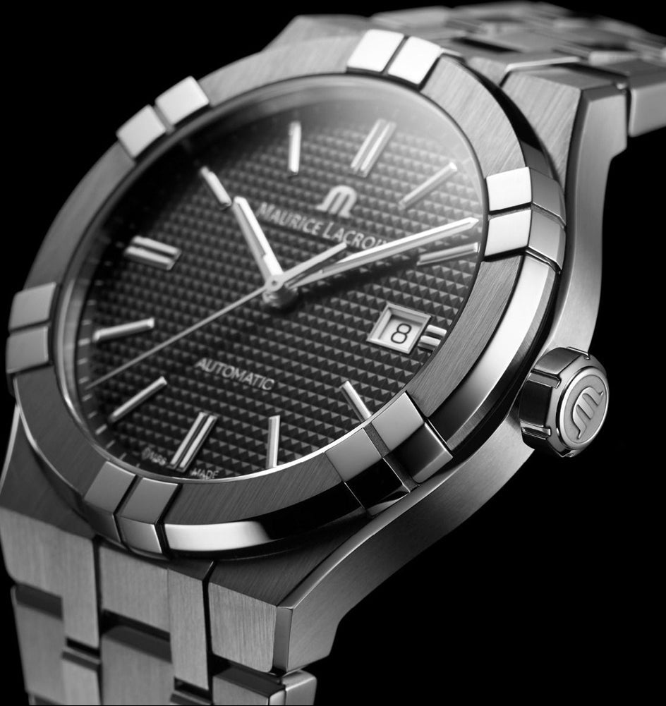 Maurice Lacroix AIKON Automatic Date 42mm Automatico Swiss Made Nero – AI6008-SS002-330-1