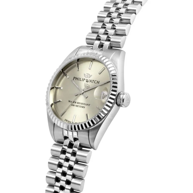 Philip Watch Caribe – Quarzo Swiss Made, quadrante avorio, 31mm – R8253597548