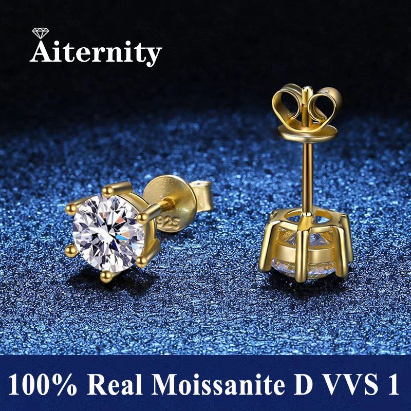 2 certificati GRA orecchini a bottone Moissanite Pass Diamond tester Pen For Men Women 925 Silver 18K Plated Wedding Gemstone