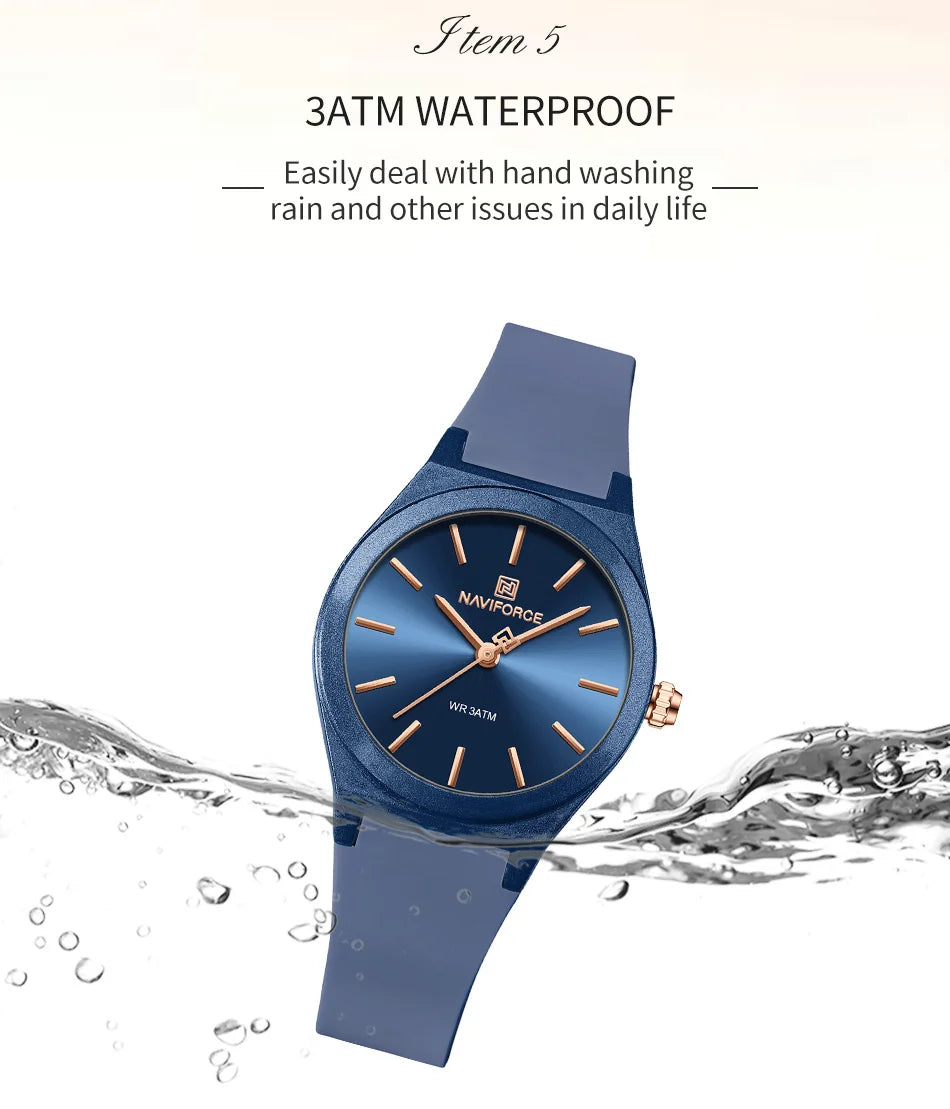 NAVIFORCE 2025 Orologi moda donna Orologio al quarzo Sport Cinturino in silicone Orologi da polso da donna Orologio semplice Regalo relogios feminino