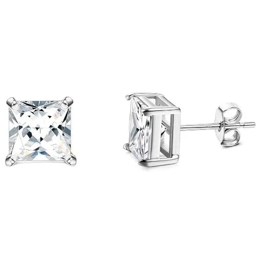 Drperfect Orecchini in argento con zirconi cubici per donna Uomo Orecchini a bottone delicati ipoallergenici placcati in oro 14 carati