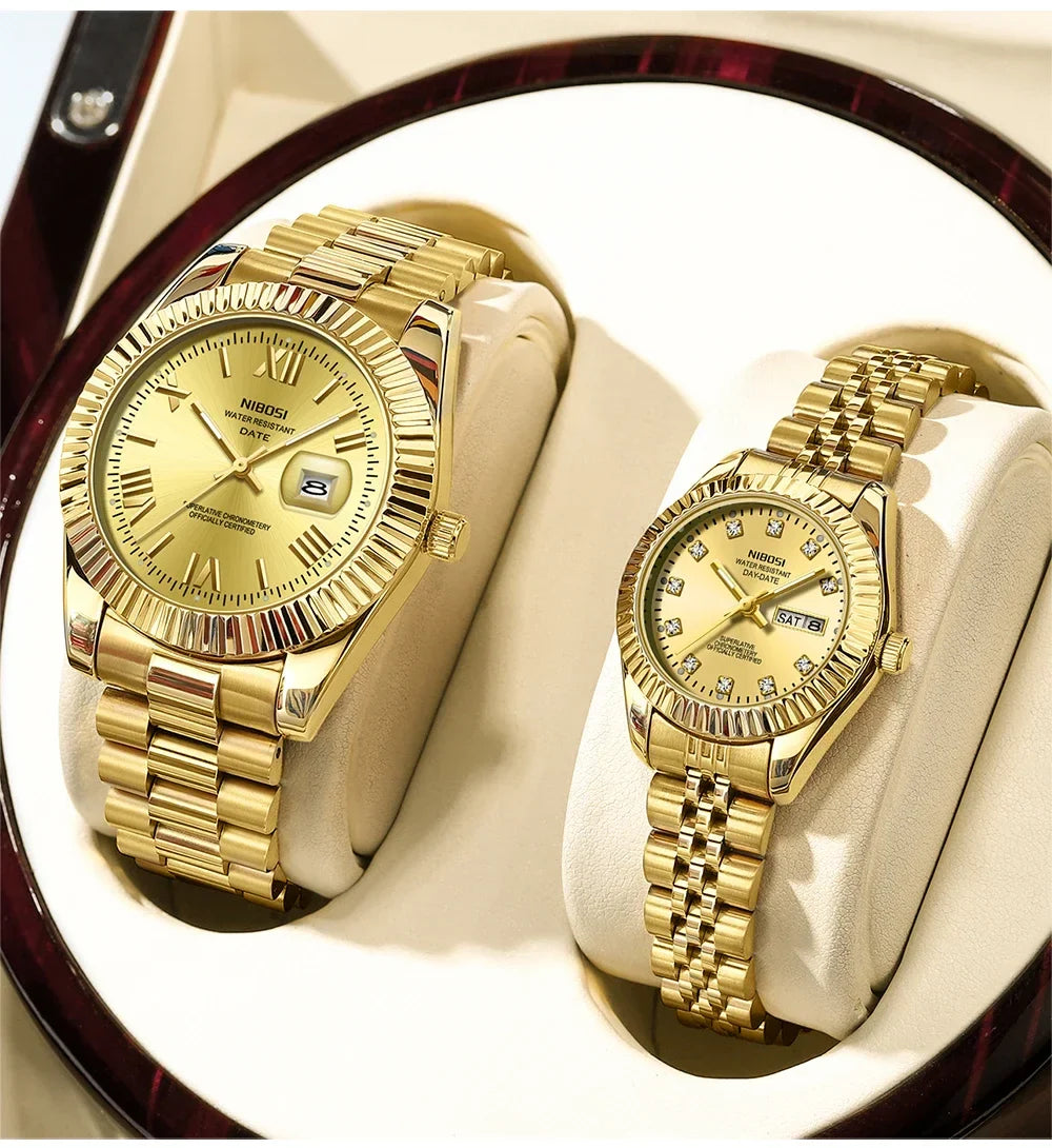 NIBOSI Orologi da donna con diamanti Orologio da donna casual di moda di lusso delle migliori marche Orologio da donna con data settimanale automatica impermeabile Reloj