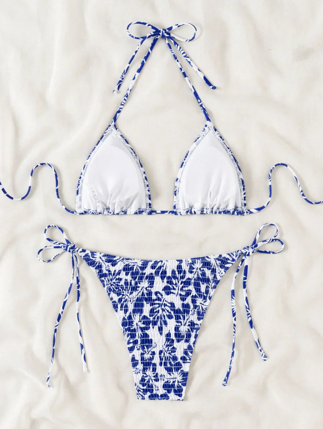 Set Bikini a Triangolo per Donna, Sexy Costume da Bagno Brasiliano a Due Pezzi con Lacci, Grazioso Costume da Bagno