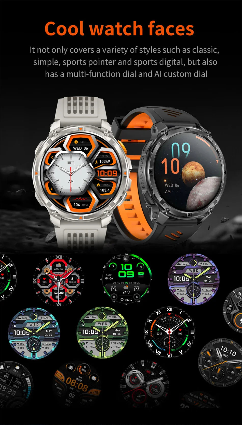 Nuovo T-Rex3 Ultra 1100mAh Batteria Smart Watch GPS Track Bussola IP69K Impermeabile Sport tracker All'aperto Militare Smartwatch