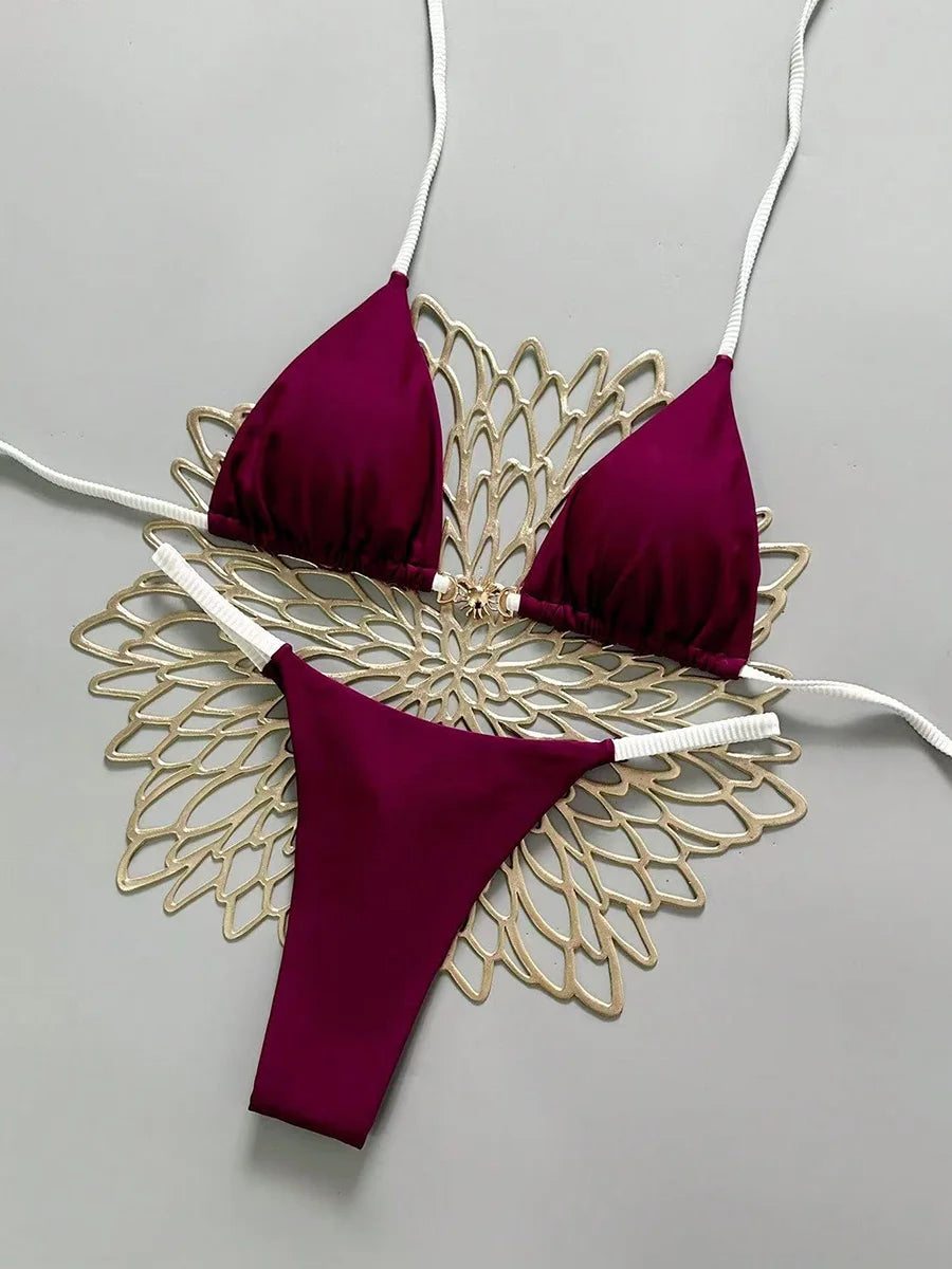 Micro Bikini 2026 Push Up Costumi da bagno donna Costumi da bagno sexy Bikini brasiliano Perizoma Biquini Costume da bagno solido Costumi da bagno estivi