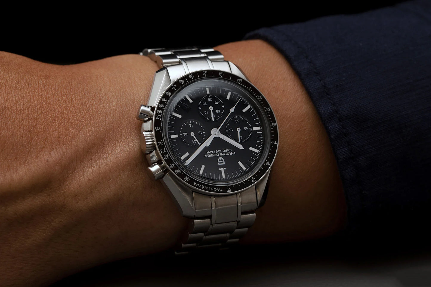 PAGANI DESIGN 500 Orologio da Uomo di Lusso con Cronografo Sportivo, Quadrante Tondo, Vetro Zaffiro AR, Movimento Giapponese, Acciaio 316L, Luminoso
