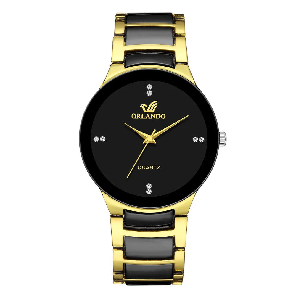 ORLANDO Orologi di lusso da uomo Nuovo arrivato Orologio da polso in acciaio al quarzo oro nero freddo Squisito orologio Masculino Relogio Orologio di moda