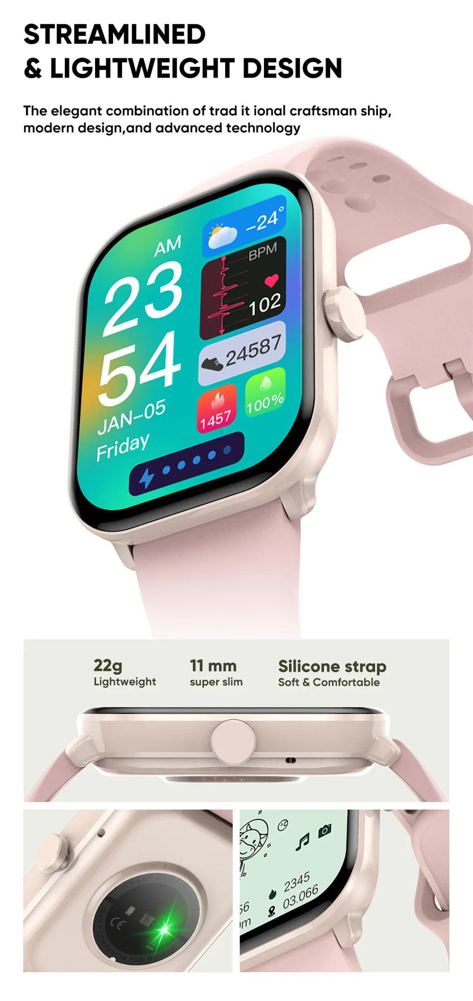 Per Xiaomi Watch 5 Smart Watch da uomo HD AMOLED schermo frequenza cardiaca chiamate Bluetooth localizzazione GPS Smartwatch sportivo impermeabile da donna