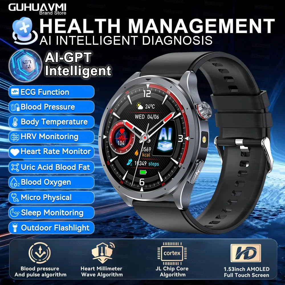 Nuovo Smartwatch 2026 per Analisi del Grasso Corporeo, ECG+PPG, Acido Urico, Pressione Sanguigna, Ossigeno nel Sangue, Orologio con Chiamate per Uomini e Donne