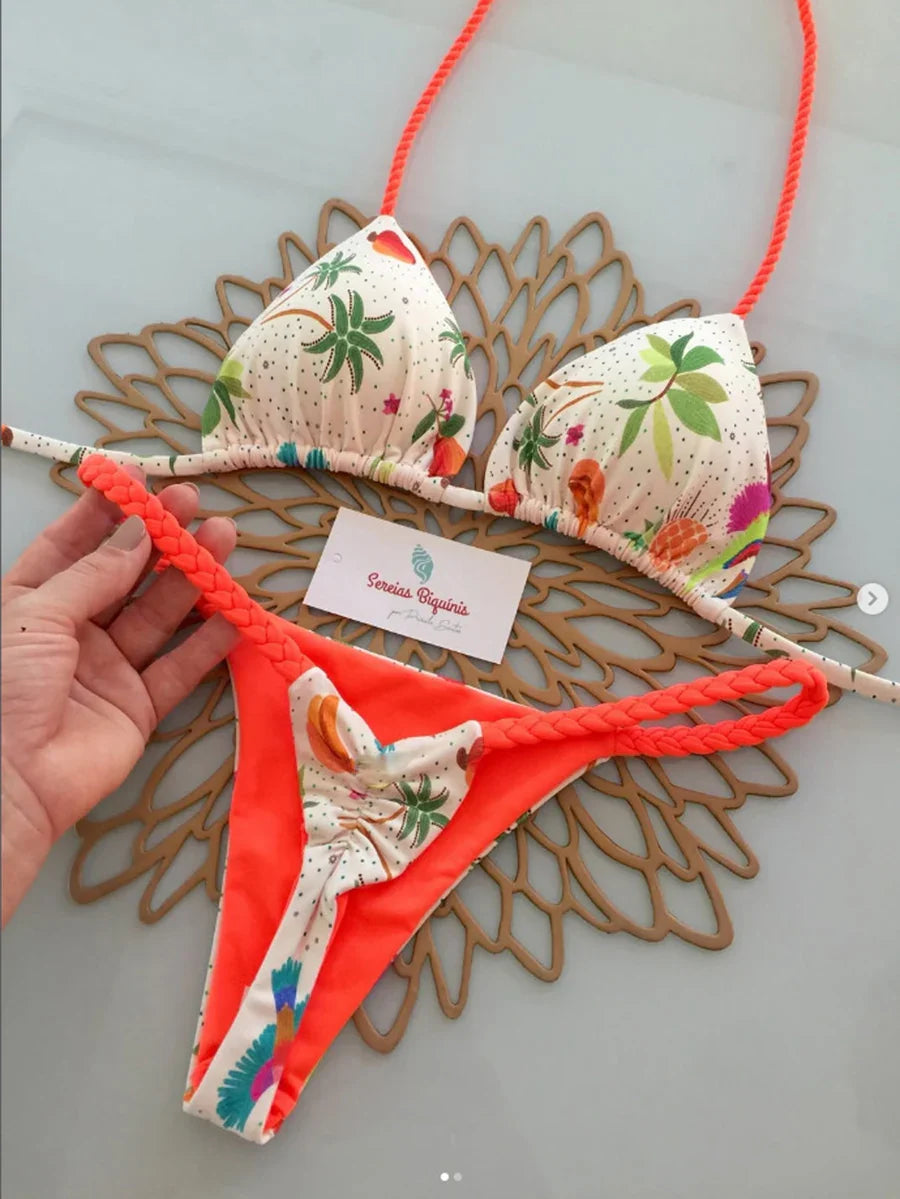Micro Bikini 2026 Costume da bagno donna Nuovo costume da bagno sexy Halter Bikini Set brasiliano Biquini Perizoma femminile Beachwear Party Wear