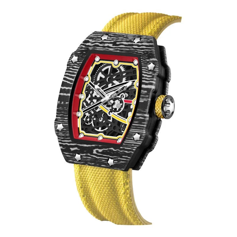Nuovo Orologio al Quarzo Trendy Ultra-Sottile a Forma di Botte di Vino con Cinturino in Nylon, Elegante e alla Moda