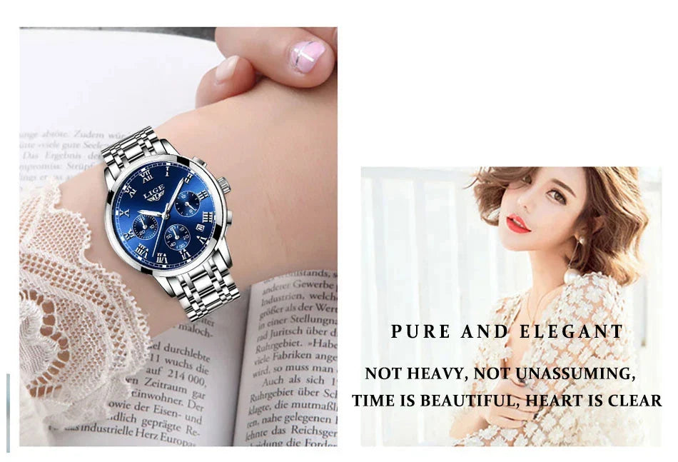 LIGE 2024 nuove donne di moda orologi da donna top brand di lusso creativo bracciale da donna in acciaio orologi orologio impermeabile al quarzo femminile
