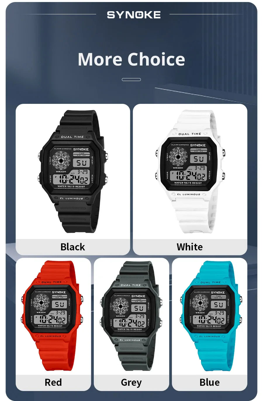 SYNOKE Military Digital Watches Men Sports cronografo luminoso impermeabile maschile orologi da polso elettronici Relogio Masculino