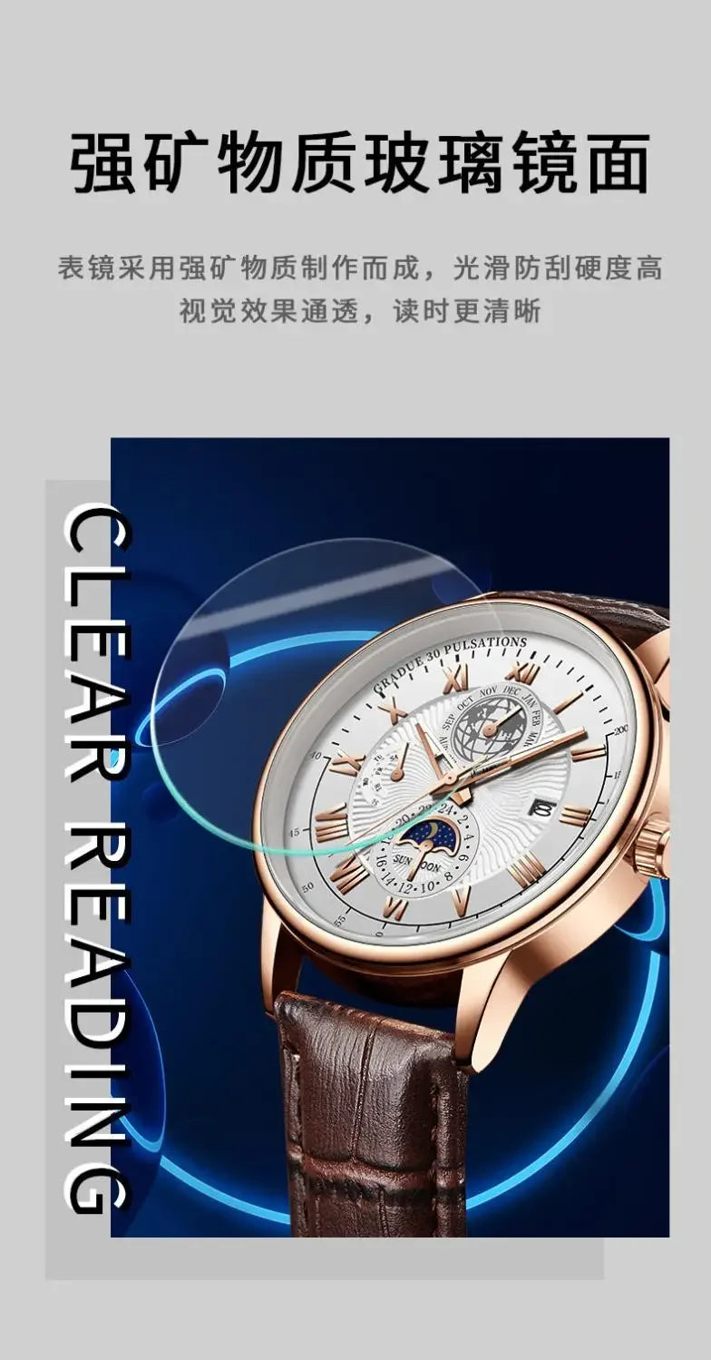 2024 Orologio da uomo alla moda Orologio da polso da uomo sportivo di lusso alla moda Orologio da uomo al quarzo con data in pelle luminosa impermeabile Orologio da uomo