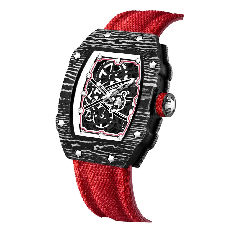 Nuovo Orologio al Quarzo Trendy Ultra-Sottile a Forma di Botte di Vino con Cinturino in Nylon, Elegante e alla Moda
