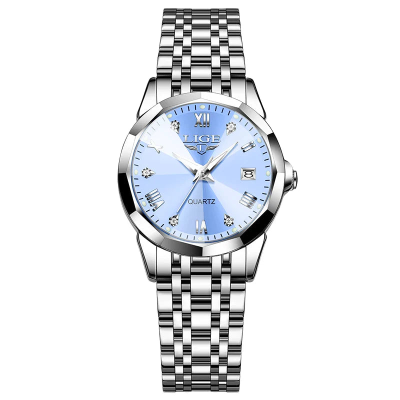LIGE Orologio al Quarzo di Lusso per Donna, Elegante Bracciale Luminoso e Impermeabile, Regalo Ideale