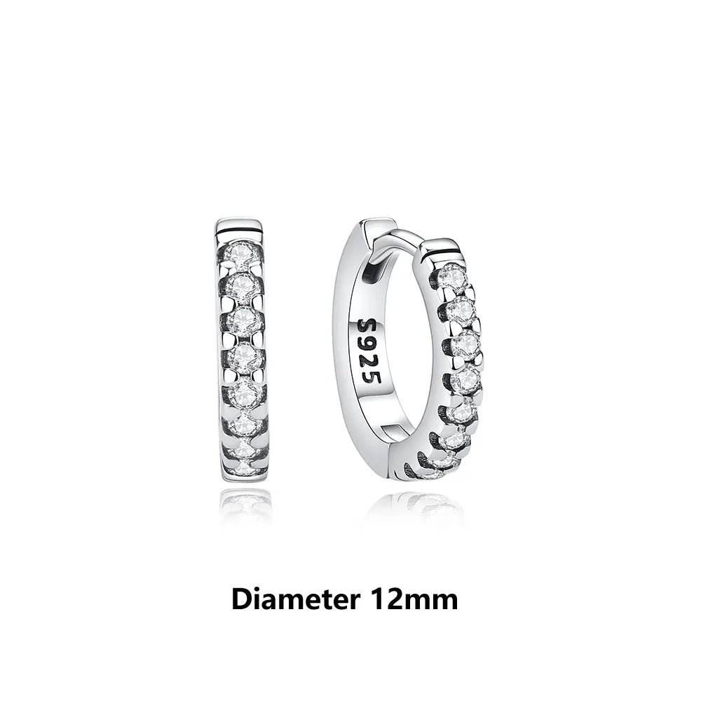 Orecchini Originali in Argento Sterling 925, Modello 2026, a Perno e a Cerchio con Cristalli, per Donna, in Oro Rosa, con Corona, Cuore, Infinito, Ape, Gioielli