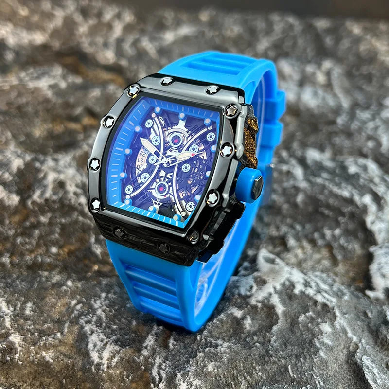 Orologio da uomo leggero marchio di lusso quadrante barile di vino orologio sportivo alla moda con bagliore notturno orologio calendario Reloj L146