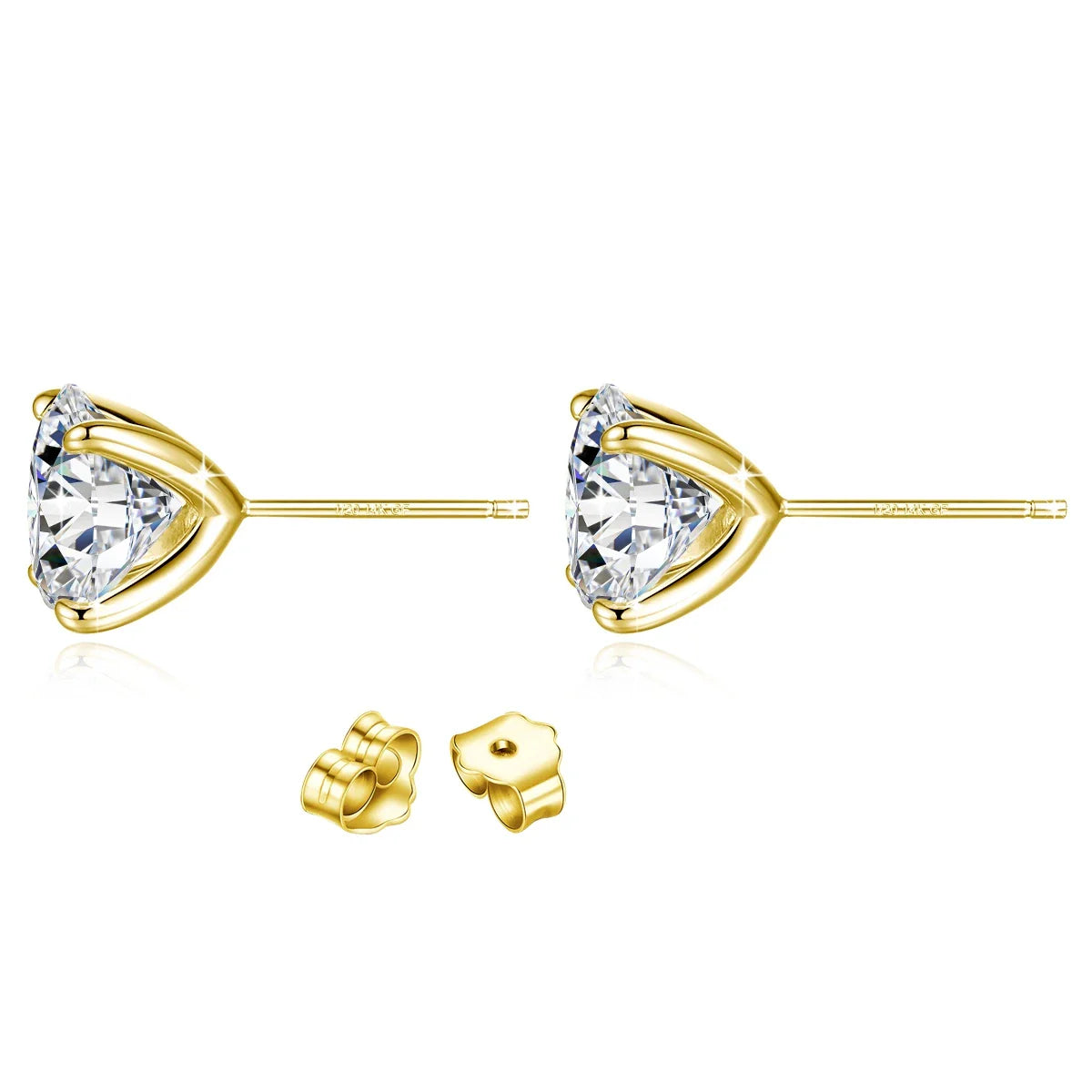 Orecchini a bottone in moissanite a 4 punte in oro massiccio 14 carati per le donne Orecchini a bottone con diamanti da sposa Gioielleria raffinata Regalo di compleanno