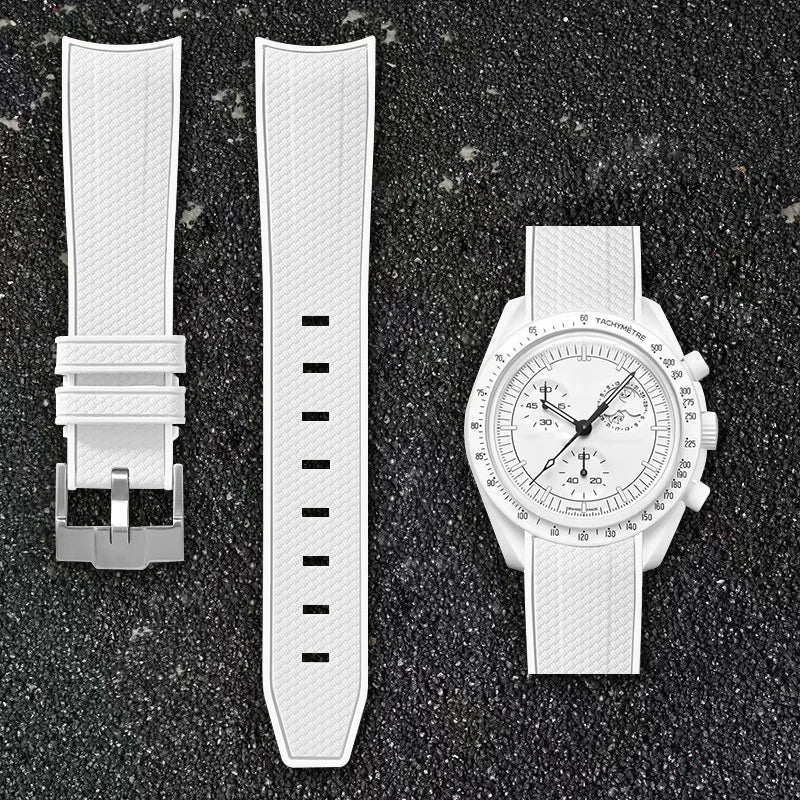Per Omega Swatch 20mm Curva cinturino per orologio Speedmaster MoonSwatch Planet Snoopy cinturino cinturino a sgancio rapido braccialetto in gomma