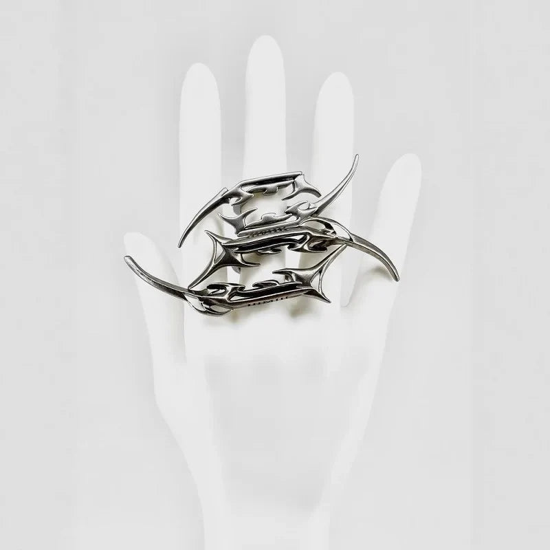 Set di Gioielli Punk Rock per Donne e Uomini, Collane e Anelli con Ciondolo a Croce Gotica, Collezione di Accessori Gioiello Audaci