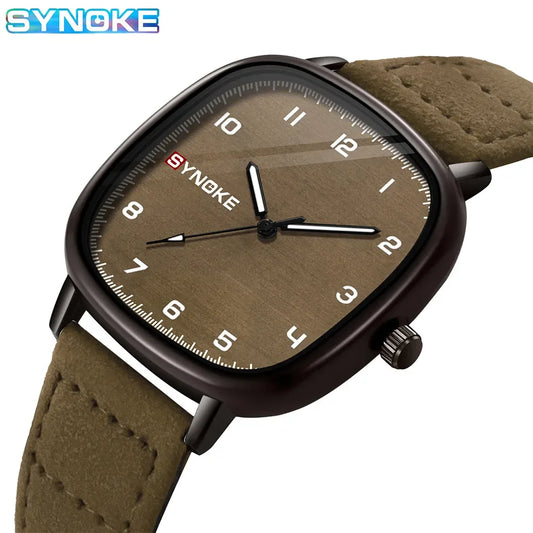 SYNOKE orologio al quarzo da uomo Fashion Simple Business Belt orologio al quarzo per uomo orologio da polso per studenti sport Non meccanico