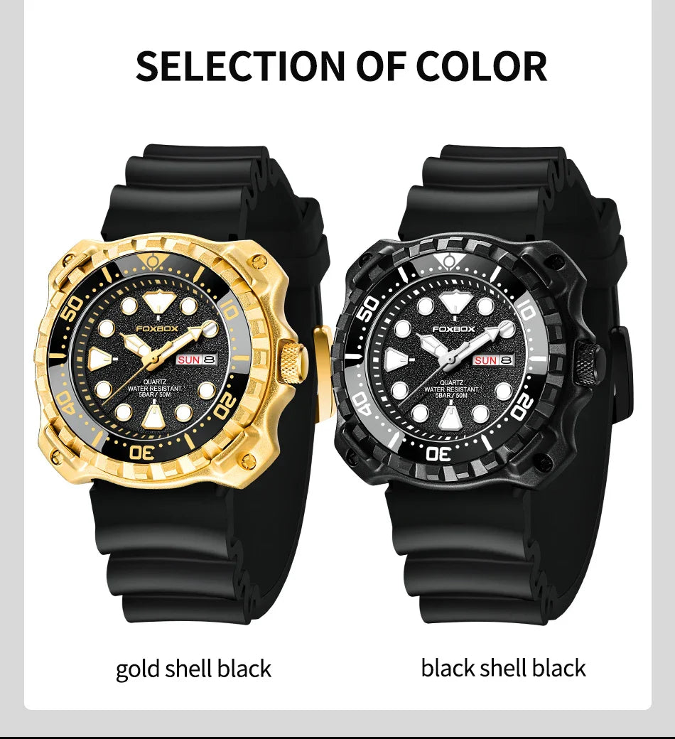Orologio da uomo LIGE 2026 alla moda, orologio sportivo di lusso con quadrante grande, impermeabile, luminoso, al quarzo, con datario, per uomo, marca Foxbox