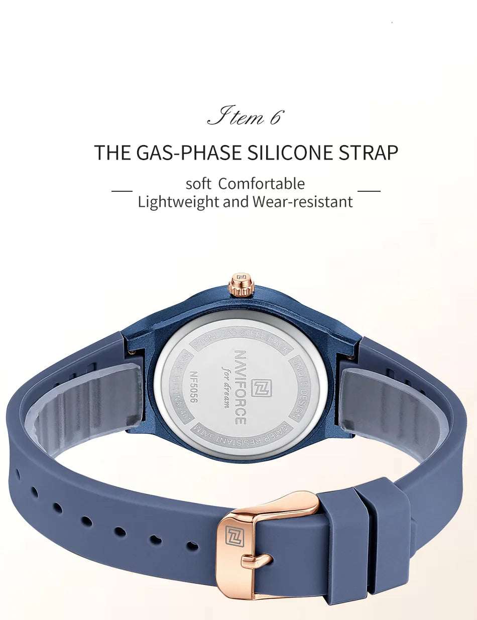 NAVIFORCE 2025 Orologi moda donna Orologio al quarzo Sport Cinturino in silicone Orologi da polso da donna Orologio semplice Regalo relogios feminino