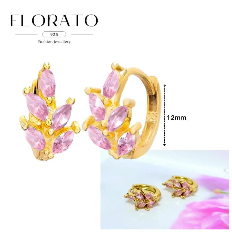 Lussuosa geometria 925 orecchio in argento sterling Ago rosa serie zircone orecchini a cerchio pendenti dolce moda regali di gioielli da sposa