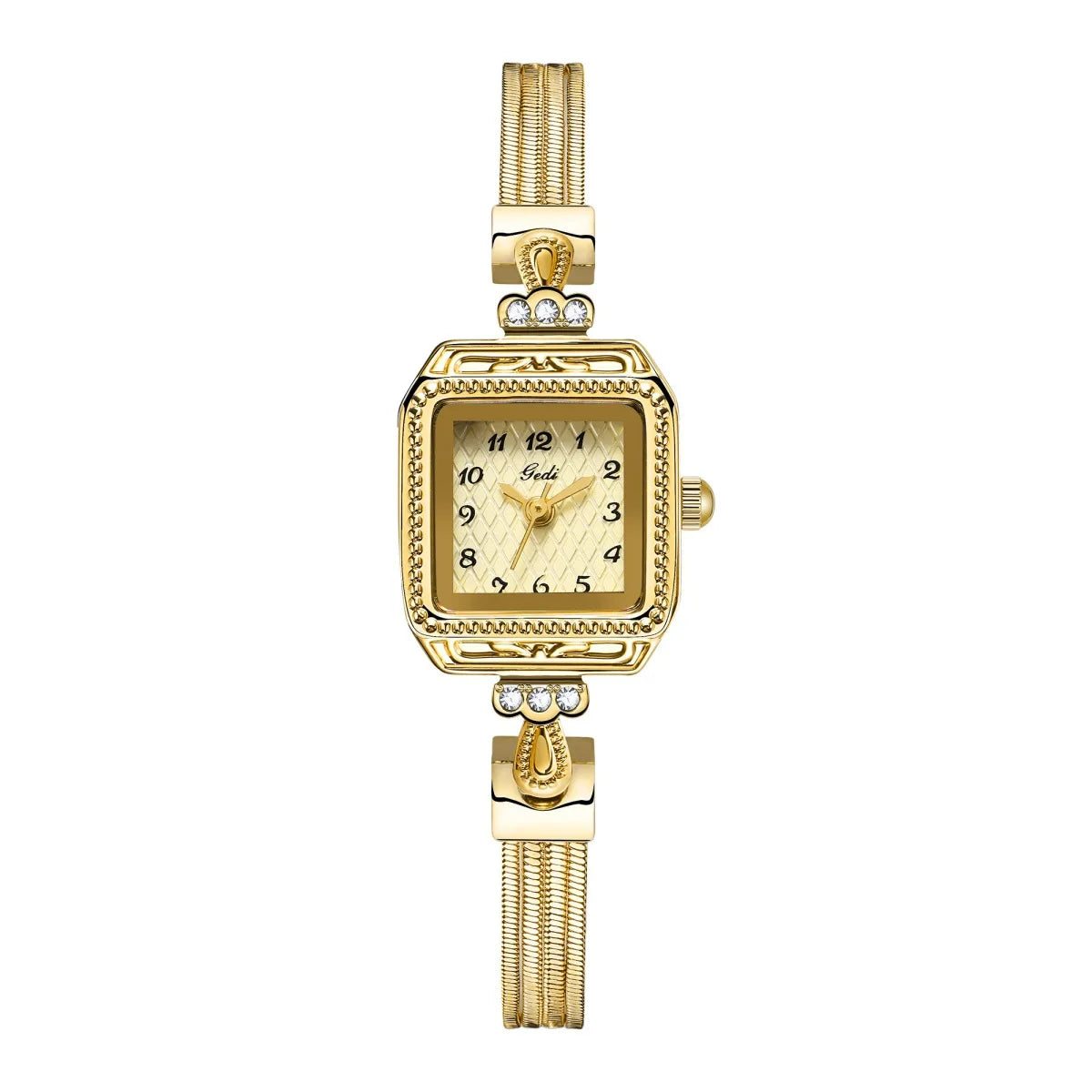 Nuovo orologio da donna in oro di lusso Orologio da polso al quarzo quadrato alla moda Orologio da donna semplice con strass squisito regalo Relogio Feminino